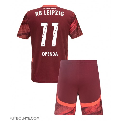 Camiseta RB Leipzig Lois Openda #11 Visitante Equipación para niños 2024-25 manga corta (+ pantalones cortos)